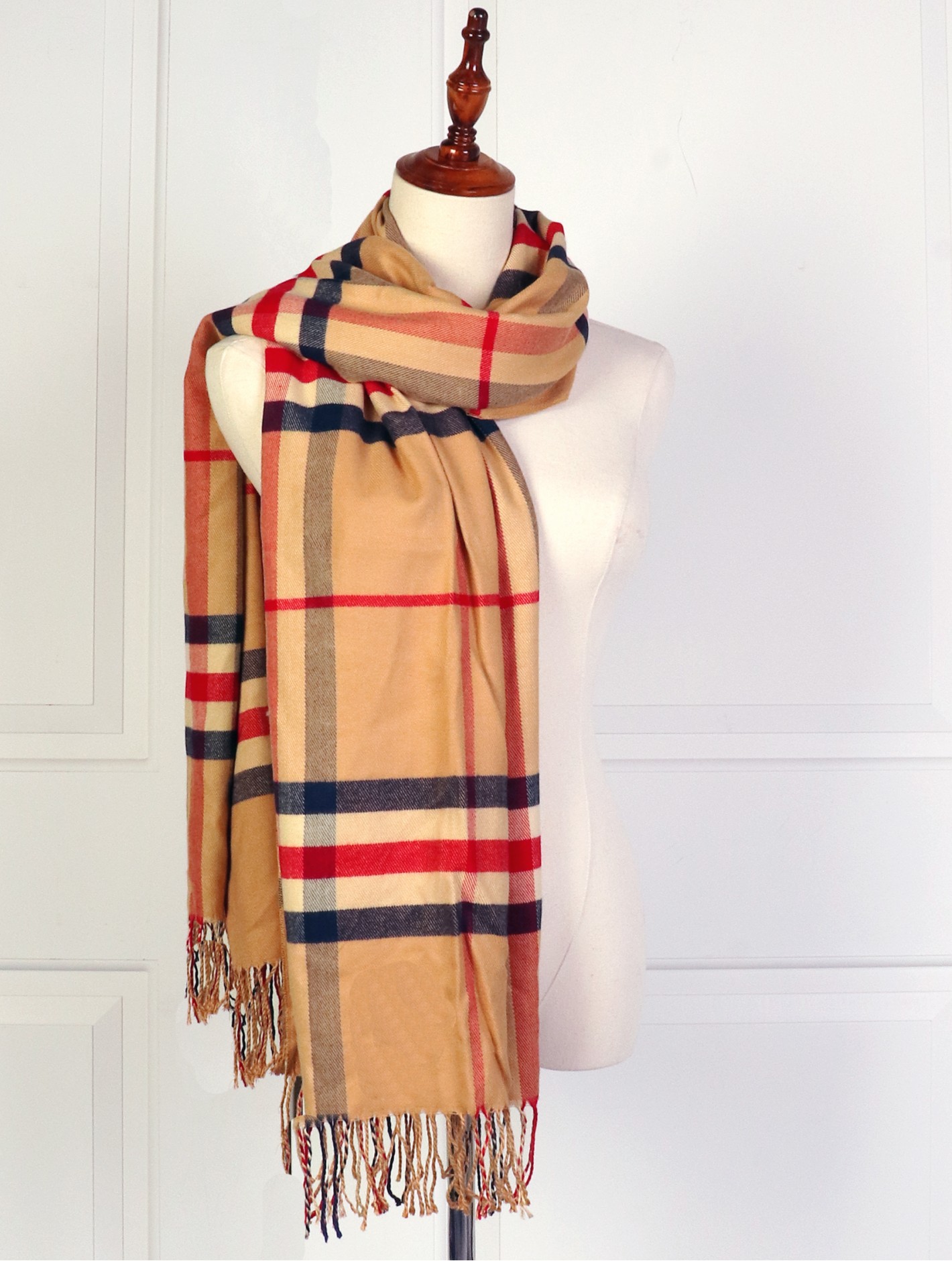 Plaid Cashmere Feeling Scarf